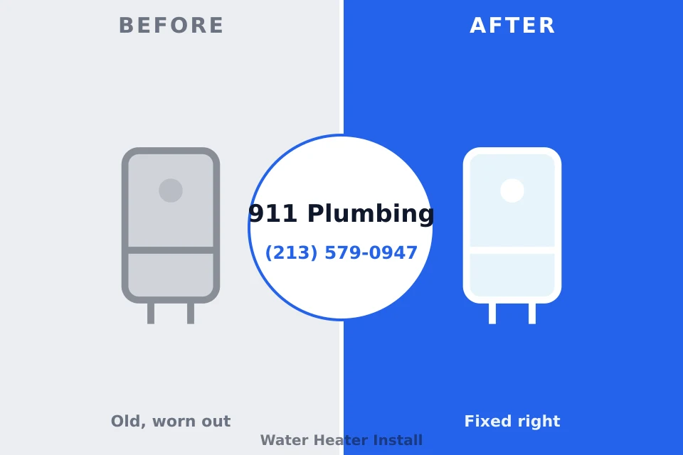 Before and after: plumbing repair Woodburn, IN